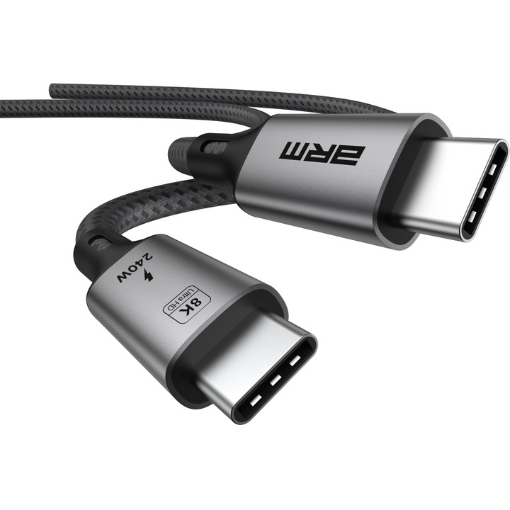 Кабель ARMORSTANDART USB 4.0 USB-C - USB-C 240W 8K 60hz 40Gbps 1m Black (ARM81921) Роз'єм 1 USB тип C (папа)