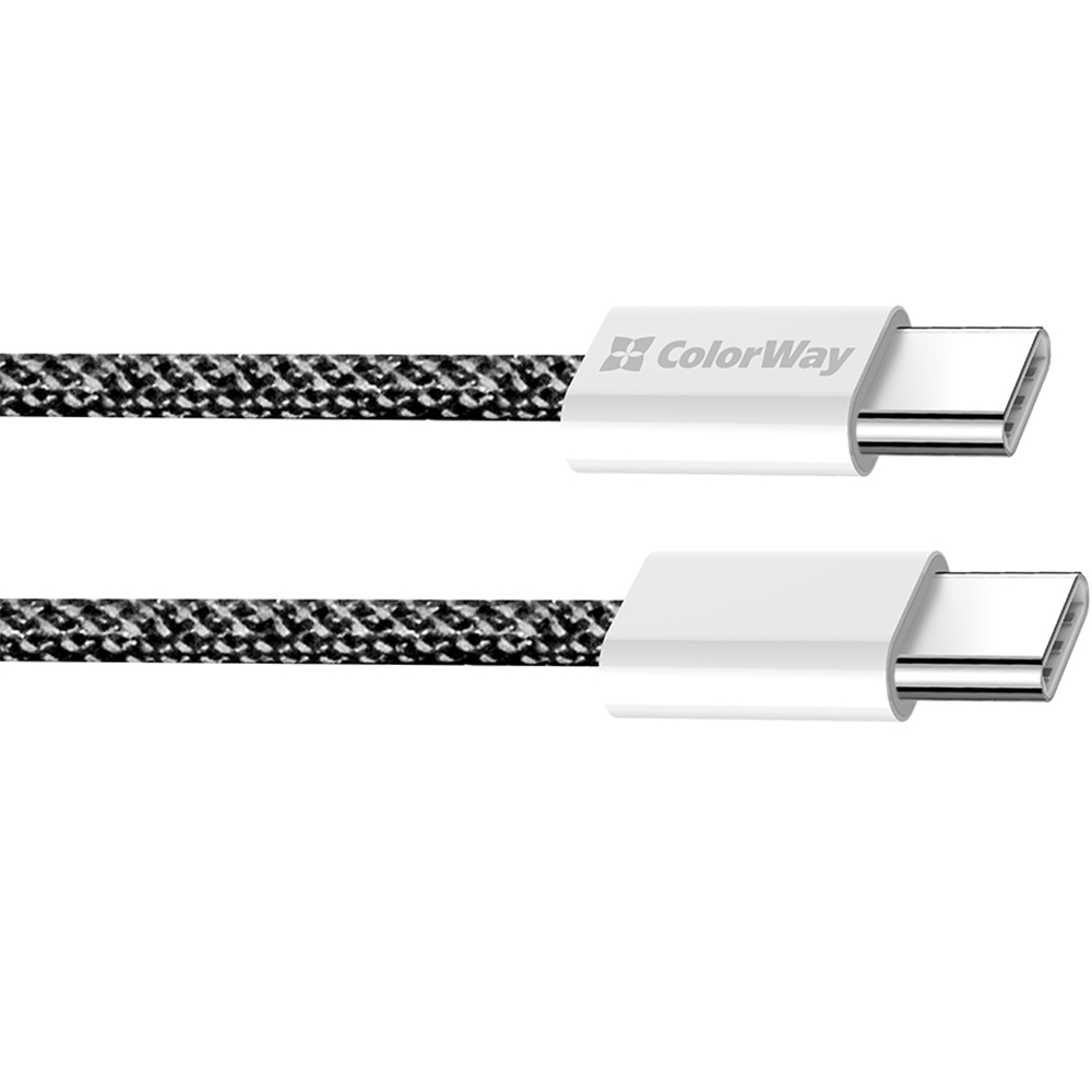Кабель COLORWAY Type-C - Type-C PD Fast Charging 60W 3.0А 2 м Black (CW-CBPDCC068-BK) Вид кабель