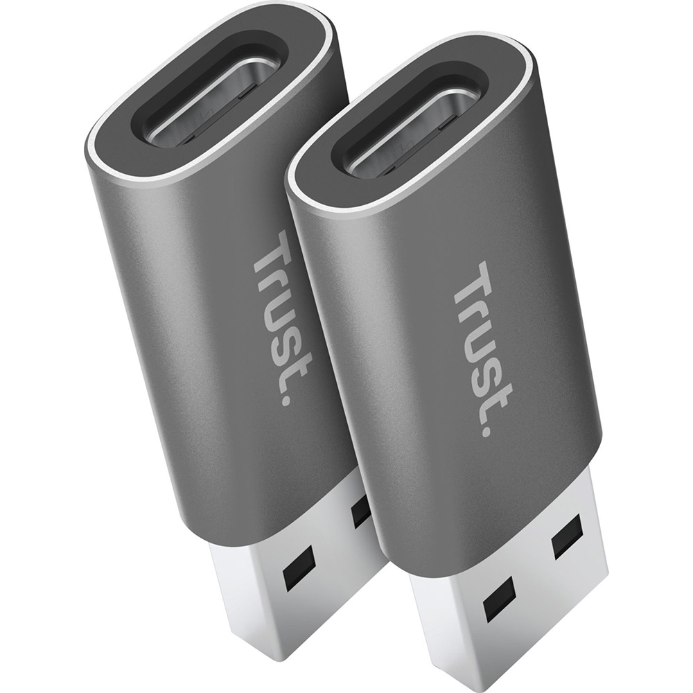 Переходник Trust Calyx USB-C to USB-A 2шт Gray (25573_TRUST) Разъем 2 USB тип C (мама)