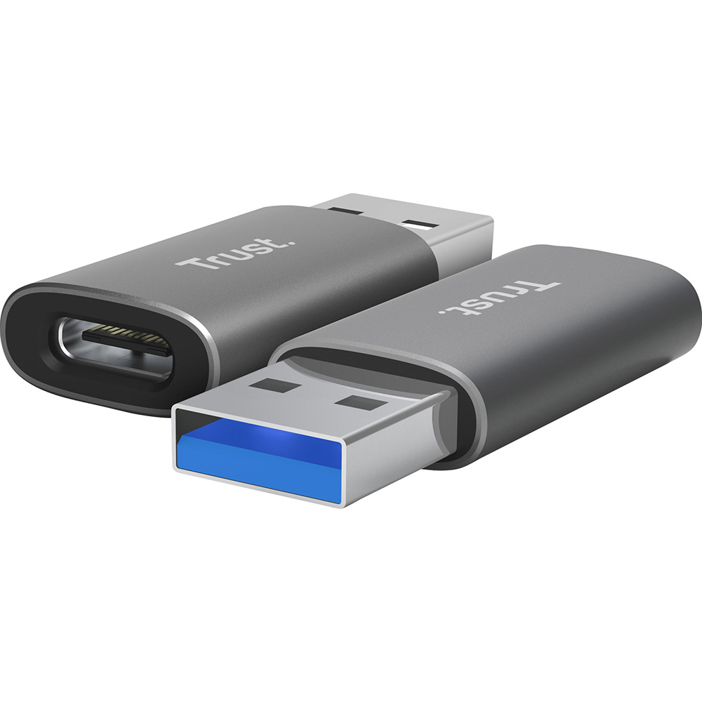 Переходник Trust Calyx USB-C to USB-A 2шт Gray (25573_TRUST)