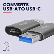 Перехідник Trust Calyx USB-C to USB-A 2шт Gray (25573_TRUST)