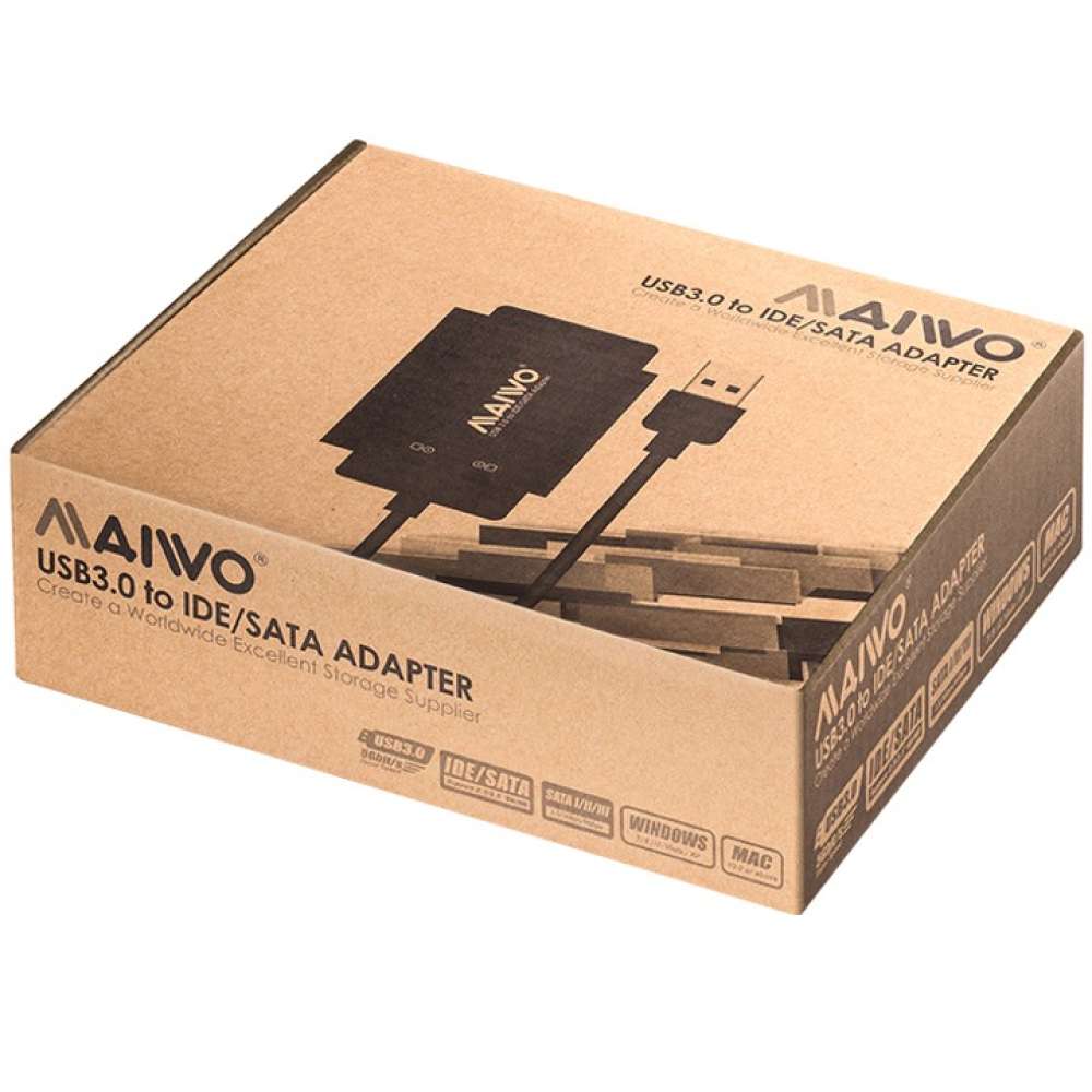 Адаптер MAIWO USB 3.0 to IDE/SATA HDD/SSD (K132U3IS) Разъем 2 IDE 3.5"