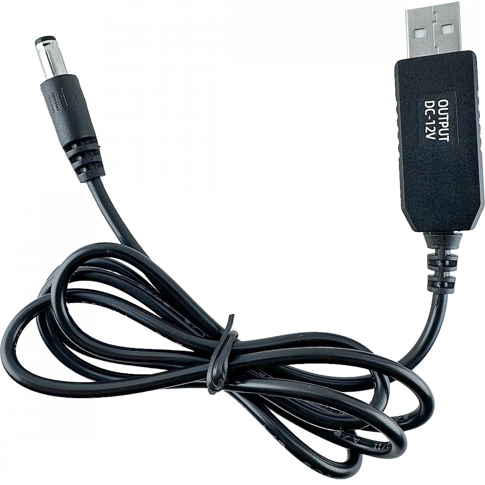 Кабель живлення DYNAMODE USB to DC 5.5x2.1 5V-12V 1м Black (DM-USB-DC-5.5x2.1-12V)