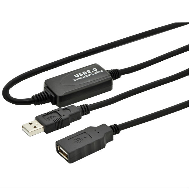 Кабель DIGITUS USB 2.0 (AM/AF) 10 m Black (DA-73100-1)