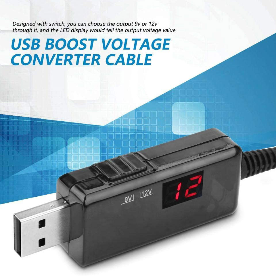 Фото Кабель живлення DYNAMODE USB to DC 5.5x2.1mm + 3.5x1.35mm 5V to 9V/12V 0.8м Black (KWS-912V)