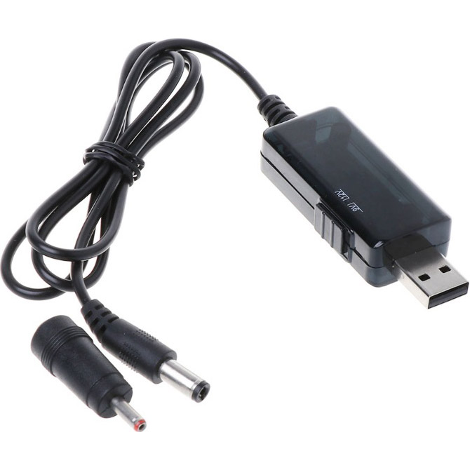 Кабель живлення DYNAMODE USB to DC 5.5x2.1mm + 3.5x1.35mm 5V to 9V/12V 0.8м Black (KWS-912V) Роз'єм 2 DC 5.5 х 2.1