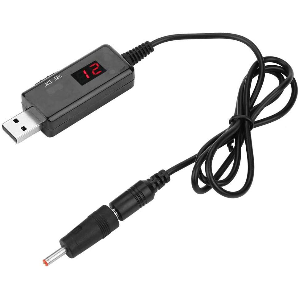 Кабель живлення DYNAMODE USB to DC 5.5x2.1mm + 3.5x1.35mm 5V to 9V/12V 0.8м Black (KWS-912V) Додатково + Перехідник з 5.5х2.1 на 3.5х1.35