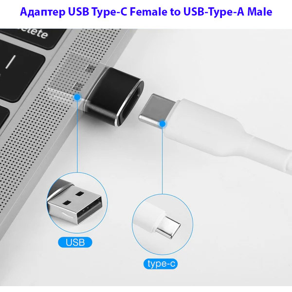 Адаптер DYNAMODE USB-A Male to USB-C Female OTG (DM-AD-USB-CA) Версія USB 2.0