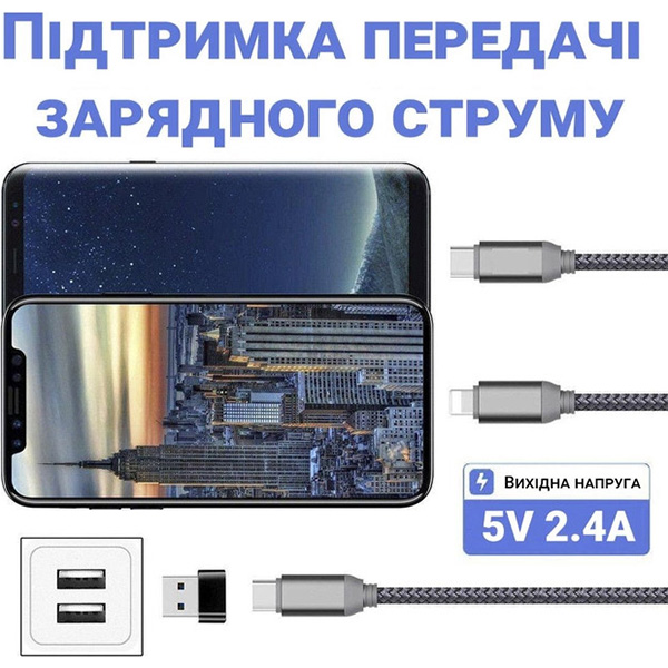 Адаптер DYNAMODE USB-A Male to USB-C Female OTG (DM-AD-USB-CA) Роз'єм 2 USB тип C (мама)