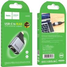 Перехідник HOCO UA35 Type-C to RJ45 Metal Gray (6942007645607)