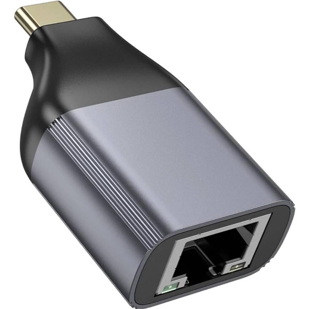 Перехідник HOCO UA35 Type-C to RJ45 Metal Gray (6942007645607) Вид перехідник