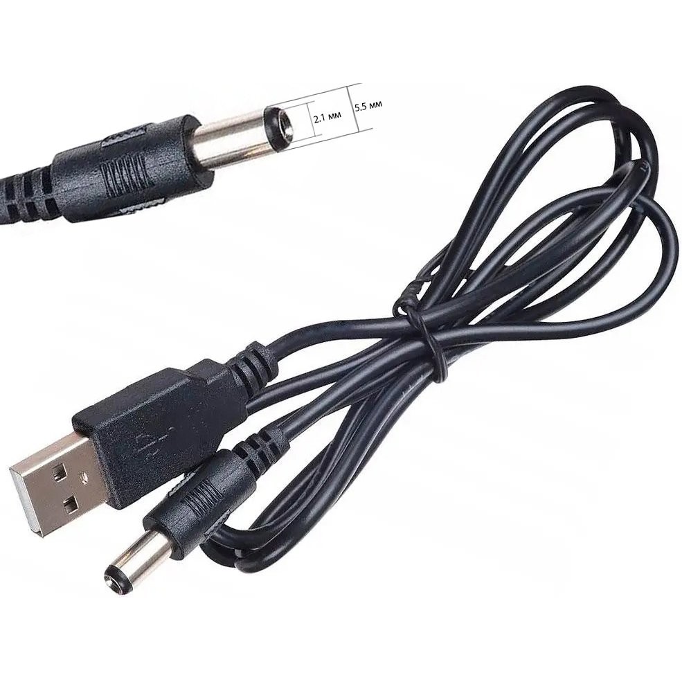 Кабель ARMORSTANDART для роутерів USB-DC 5.5 x 2.1 1м (ARM79303) Додатково  без підвищення напруги 