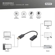 Перехідник DIGITUS DisplayPort to HDMI (DB-340400-001-S)