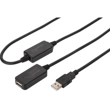 Кабель-удлинитель DIGITUS USB 2.0 Active Cable AM-AF 20 м Black (DA-73102)