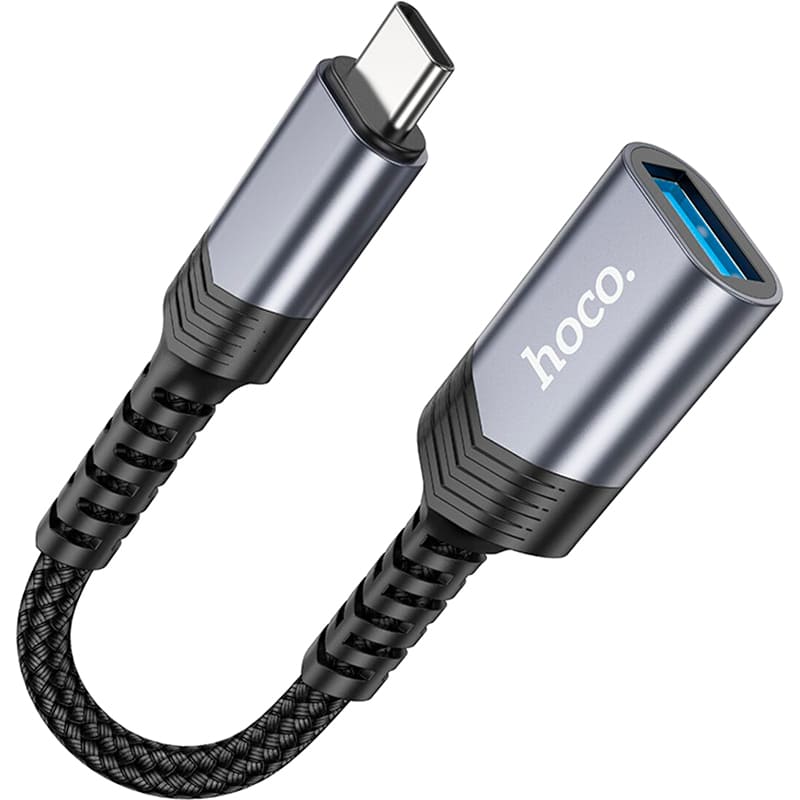 Переходник HOCO UA24 USB Type-C - USB 0.16 м Metal Gray (6942007608848) Вид переходник