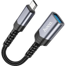 Переходник HOCO UA24 USB Type-C - USB 0.16 м Metal Gray (6942007608848)