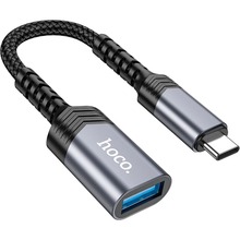 Переходник HOCO UA24 USB Type-C - USB 0.16 м Metal Gray (6942007608848)