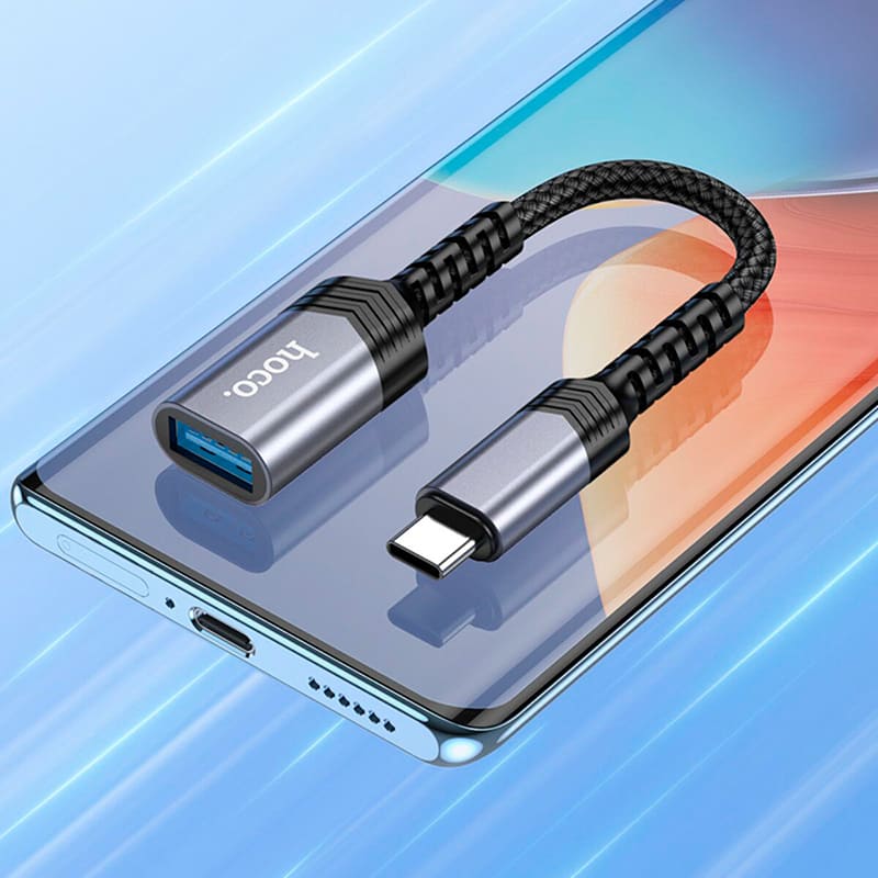 Заказать Переходник HOCO UA24 USB Type-C - USB 0.16 м Metal Gray (6942007608848)