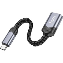 Переходник HOCO UA24 USB Type-C - USB 0.16 м Metal Gray (6942007608848)