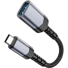 Переходник HOCO UA24 USB Type-C - USB 0.16 м Metal Gray (6942007608848)