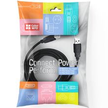 Кабель COLORWAY Print Cable USB-А 2.0 - USB-В 2 м Black (CW-CBUB072-BK)