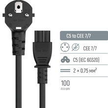 Кабель COLORWAY CEE7/7-C5 1 м Black (CW-CBP084-BK)