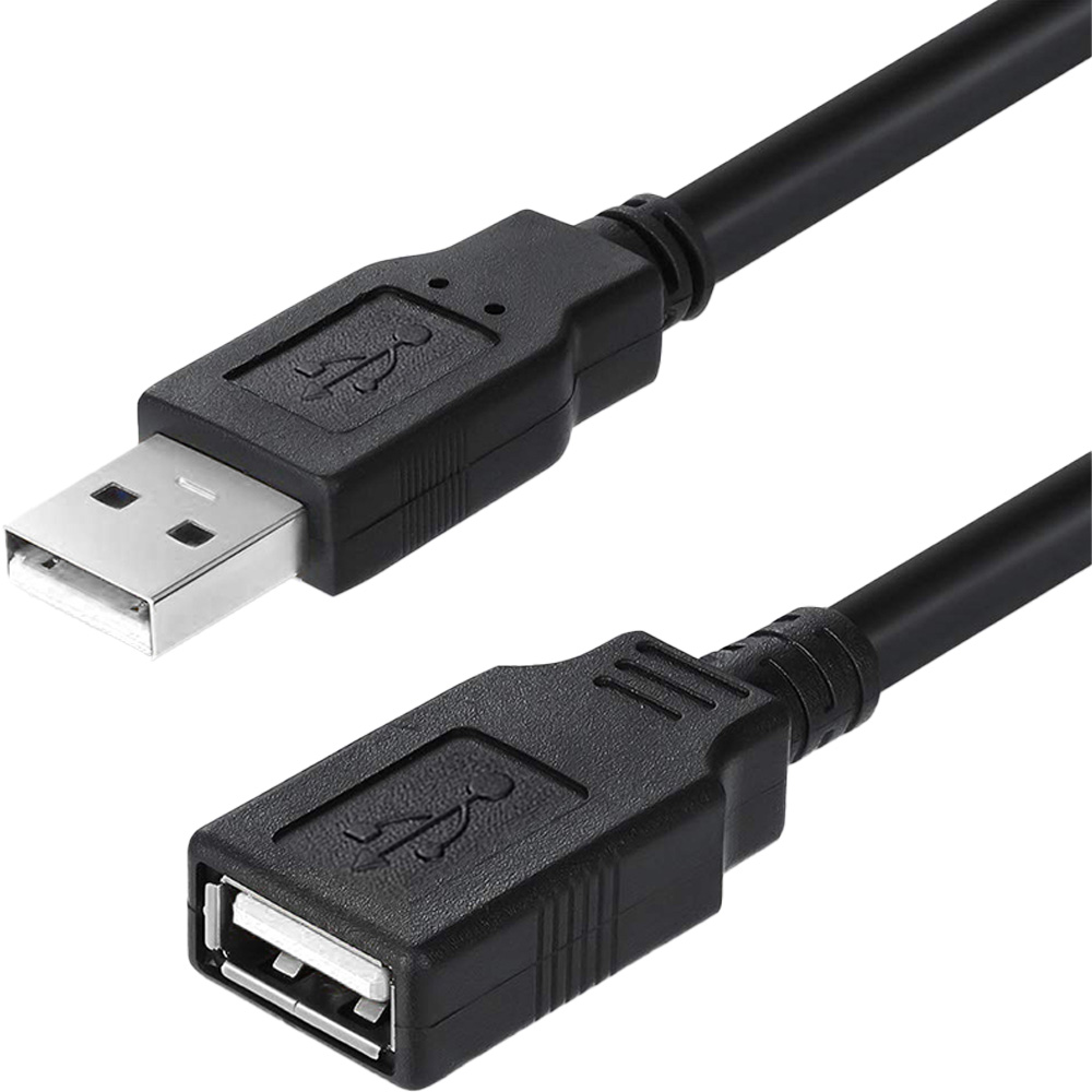 Кабель COLORWAY USB 2.0 AM - USB 2.0 AF 1.8 м Black (CW-CBUF076-BK)