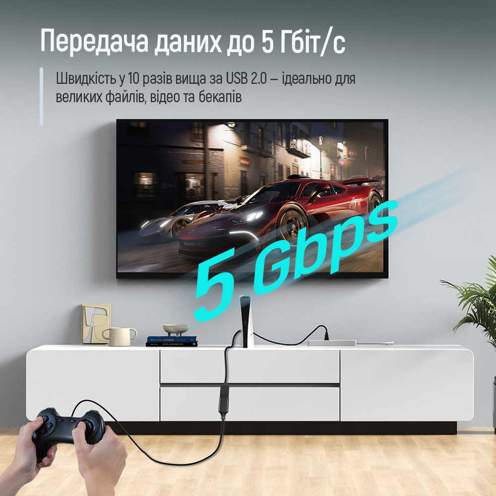 Замовити Кабель COLORWAY USB 3.0 AM - USB 3.0 AF 1.8 м Black (CW-CBUF075-BK)