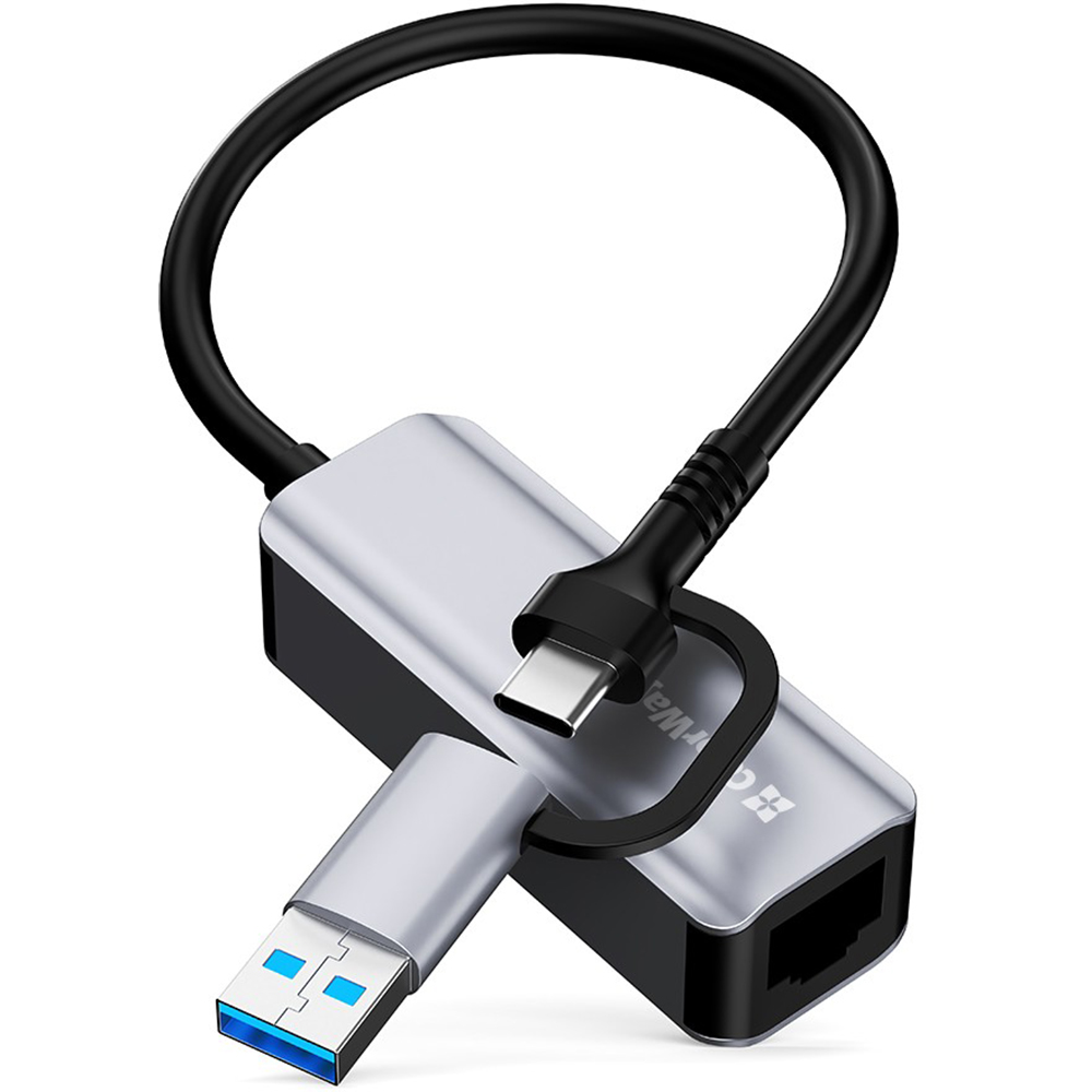 Мережевий адаптер COLORWAY USB-A/USB-C 3.0 – RJ45 Gigabit Ethernet (CW-AD-CRG) Роз'єм 1 USB тип А (папа)