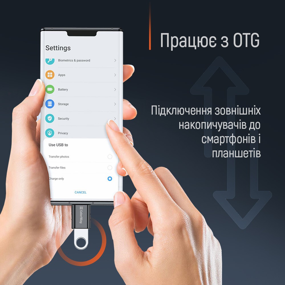 Замовити Адаптер-перехідник COLORWAY USB-A – USB-C 3.2 (CW-AD-AC3)