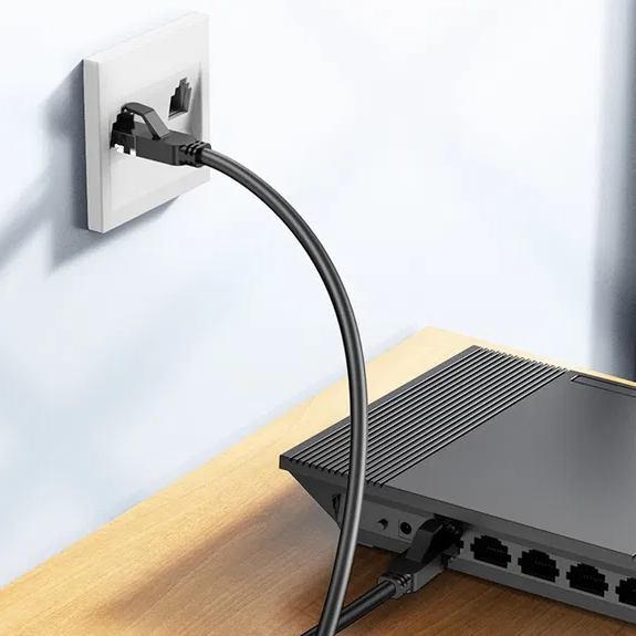 Патч-корд BOROFONE BUS01 RJ-45-10 м Black (6941991103971) Разъем 1 RJ45