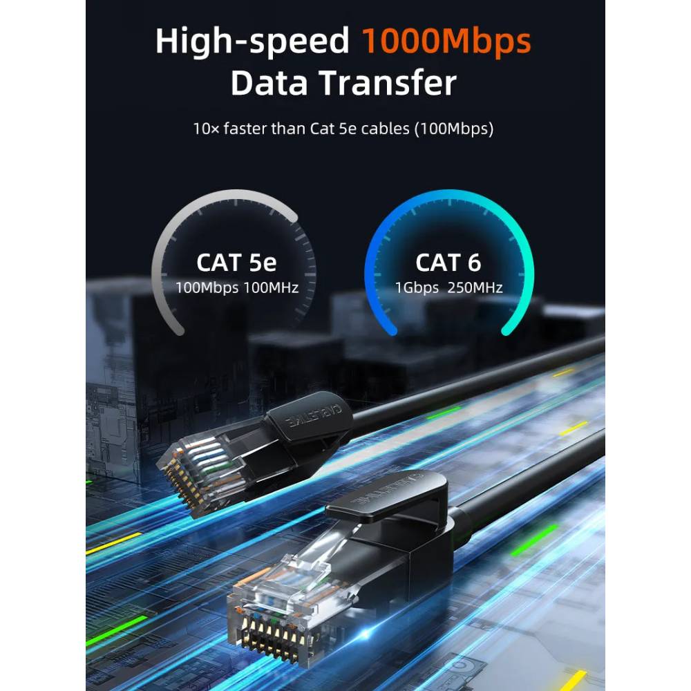 Патч-корд CABLETIME Cat6 UTP 1 м Black (CN60H) Вид кабель