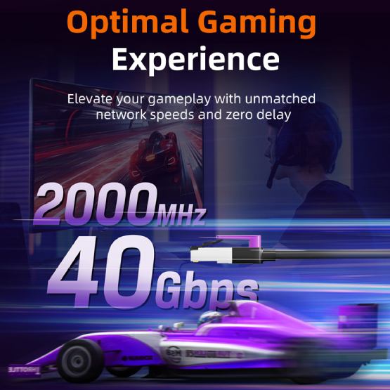 Патч-корд CABLETIME Cat8 FTP RJ-45 1 м Black (CA915644) Роз'єм 2 RJ45