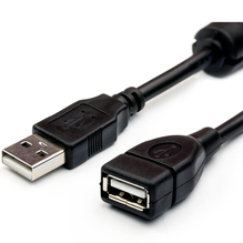 Подовжувач ATCOM USB 2.0 AM/AF ferrite 1.5 m black (17206)