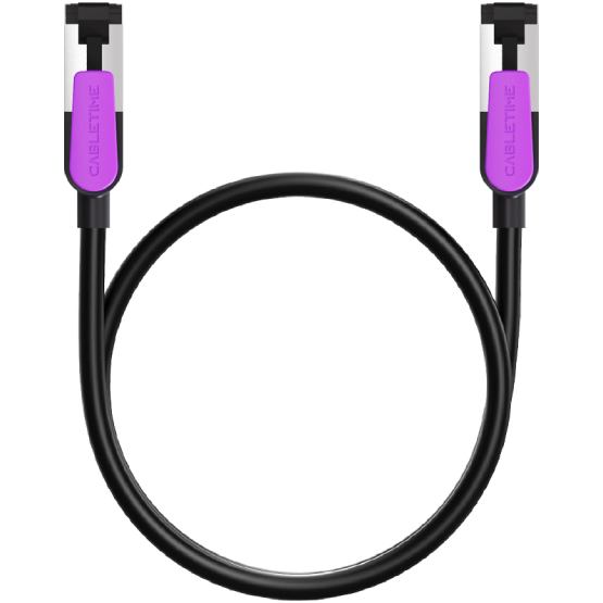 Патч-корд CABLETIME Cat8 FTP RJ-45 3 м Black (CA915699) Дополнительно скорость LAN портов: 40 Гбит/с; тип витой пары: FTP; материал: медь + алюминий; пропускная способность: 2000 МГц