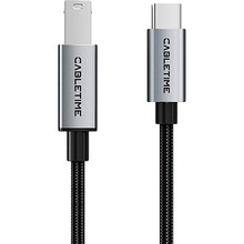 Кабель CABLETIME USB 2.0 Type-C (M) - B Print 2 м Black (CA16L)