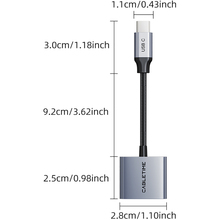 ь CABLETIME Аудіо адаптер USB Type-C (M) - 3.5 мм (F) / Type-C (F) PD60W (CPA1G)