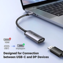 Перехідник UGREEN CM654 USB Type-C - DisplayPort Grey (15575)