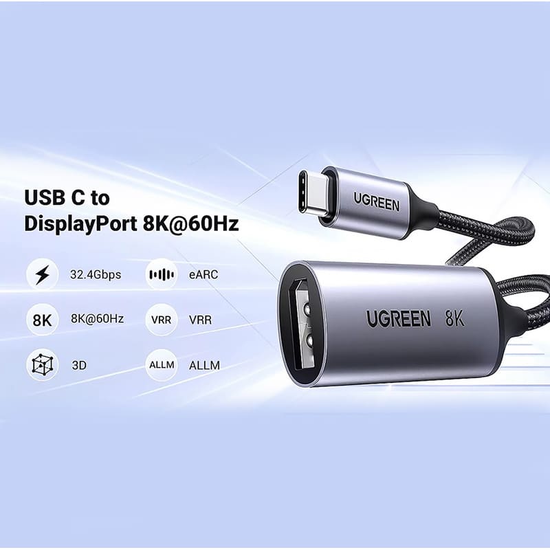 Перехідник UGREEN CM654 USB Type-C - DisplayPort Grey (15575) Вид перехідник