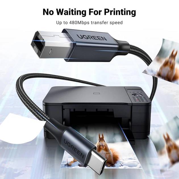 Кабель UGREEN USB-C 2.0 to BM 1м Black (45034) Длина 1