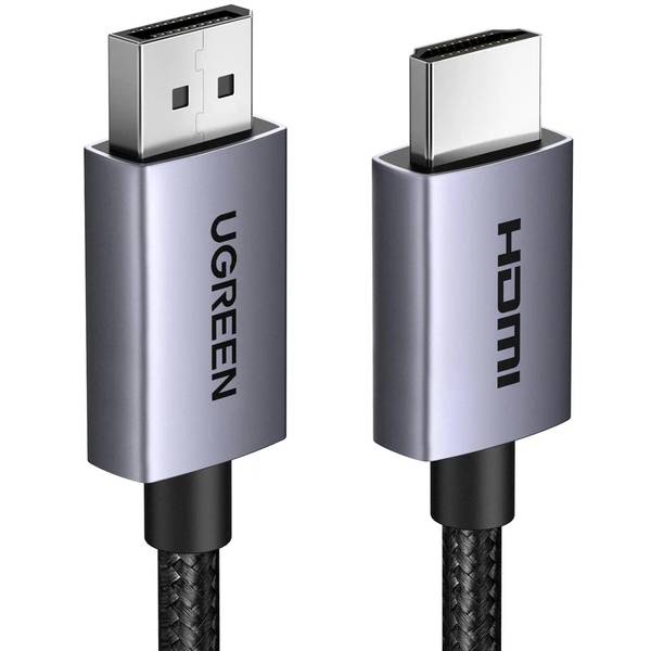 Кабель UGREEN DisplayPort M HDMI M 3м V2.0 4K 30Hz DP125 Black (35843) Роз'єм 1 DisplayPort 