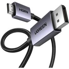 Кабель UGREEN DisplayPort M HDMI M 3м V2.0 4K 30Hz DP125 Black (35843)