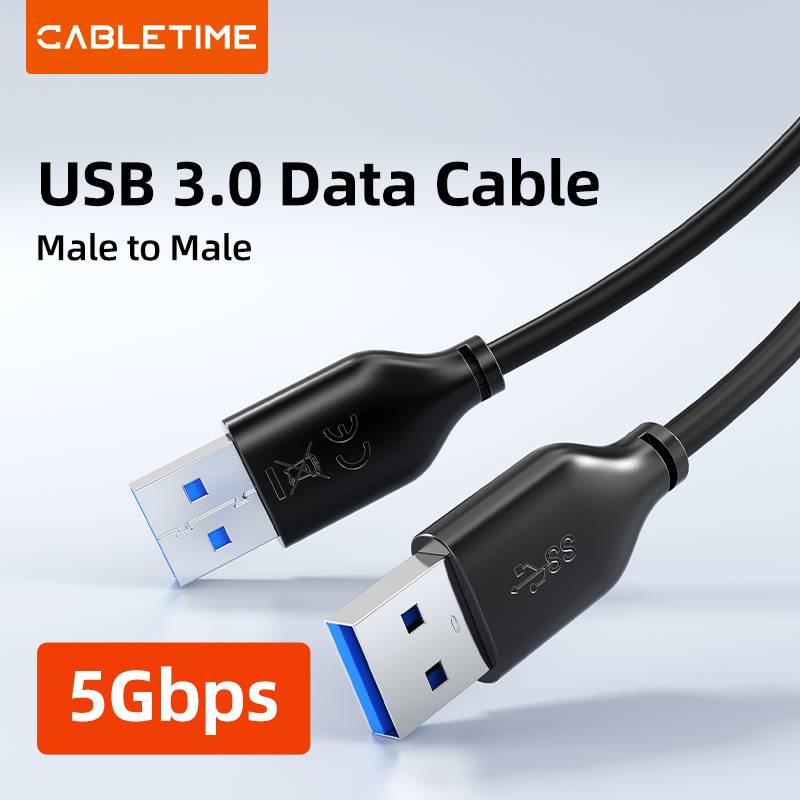 Кабель CABLETIME USB 3.0 AM-AM 3м Black (CA915415) Додатково Стандарт передачі: до 5 Гбіт/с; синхронізація даних