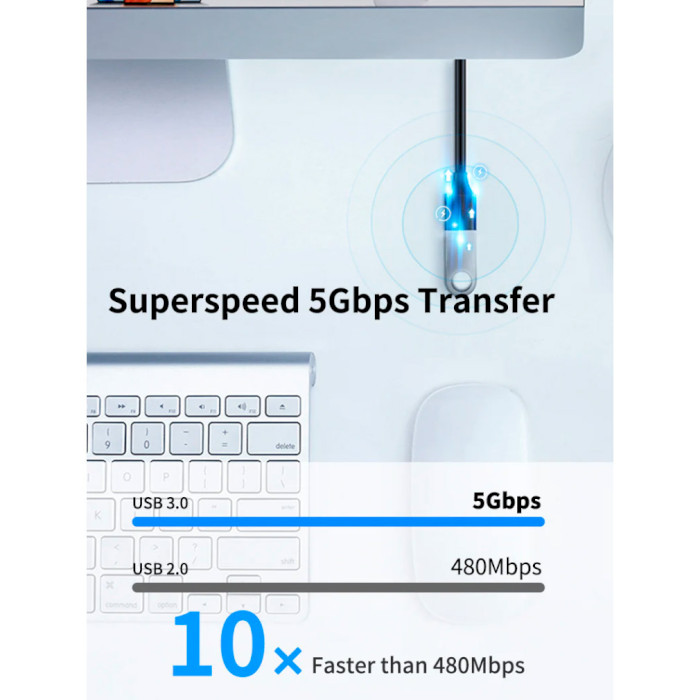 Подовжувач CABLETIME USB 3.0 AM - AF 2м Black (CA915408) Роз'єм 1 USB тип А (папа)