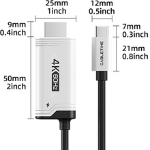 Кабель CABLETIME CC17L USB Type-C (M) - HDMI (M) PD100W 4K/60Hz 2 м Black (CA915798)
