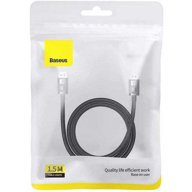 Фото Кабель BASEUS High Definition Series DP 8K to DP 8K Adapter Cable 1.5m Cluster Black (B00633706111-01)