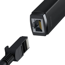 Перехідник BASEUS Lite Series USB - RJ45 22.5 см Black (WKQX000001)