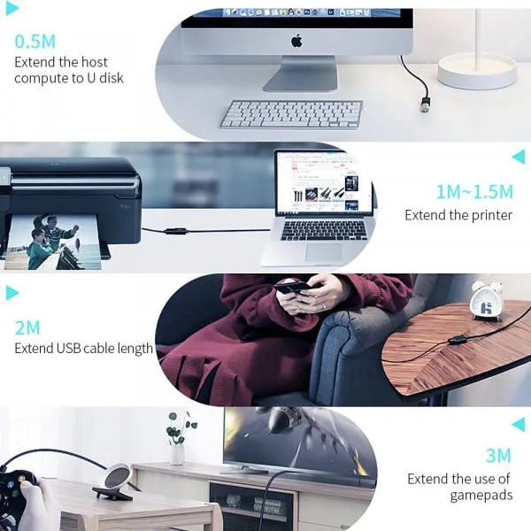 Замовити Кабель ESSAGER USB 3.0 AM/AF 2 м Black (EXCAM-YTC01)