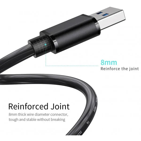 Кабель ESSAGER USB 3.0 AM/AF 2 м Black (EXCAM-YTC01) Вид кабель