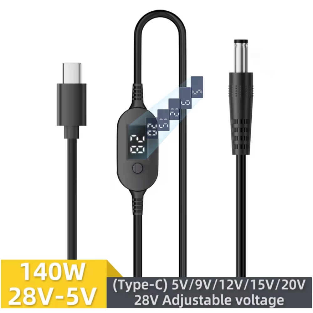Кабель XOKO для роутера K695 USB Type-C to DC-5.5 x 2.5 140W 20V 7A Black (XK-K695) Вид кабель